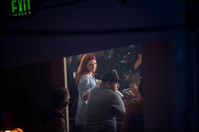 On the set of "An Accidental Zombie (Named Ted)"