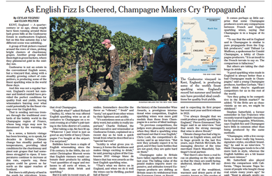 Praise for English Fizz Provokes Splutters in Champagne